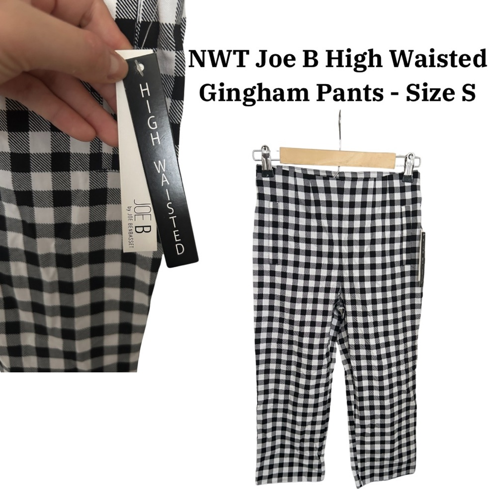 NWT Gingham Pattern High Waisted Pants